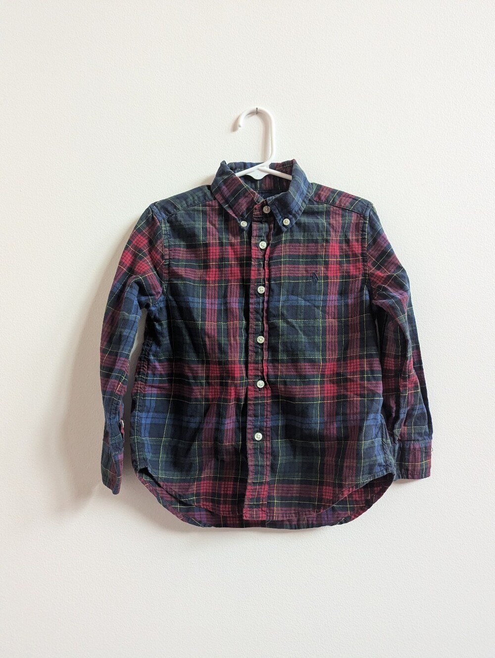 Ralph Lauren Button Down Shirt 4T Boys Plaid Long Sleeve Preppy